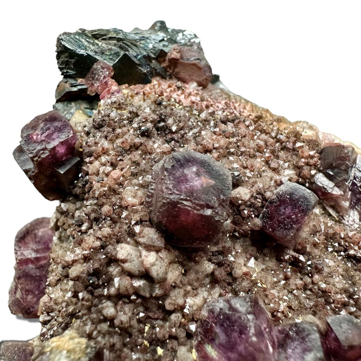 Fluorite With Quartz & Hematite