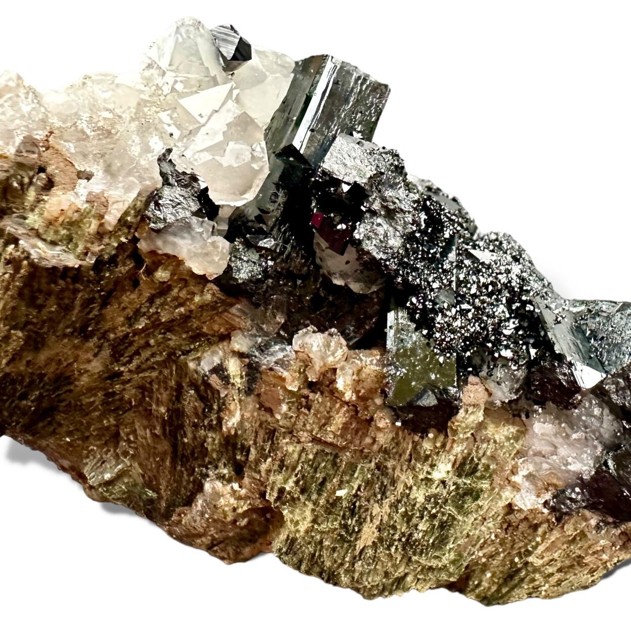 Ilvaite & Quartz On Hedenbergite