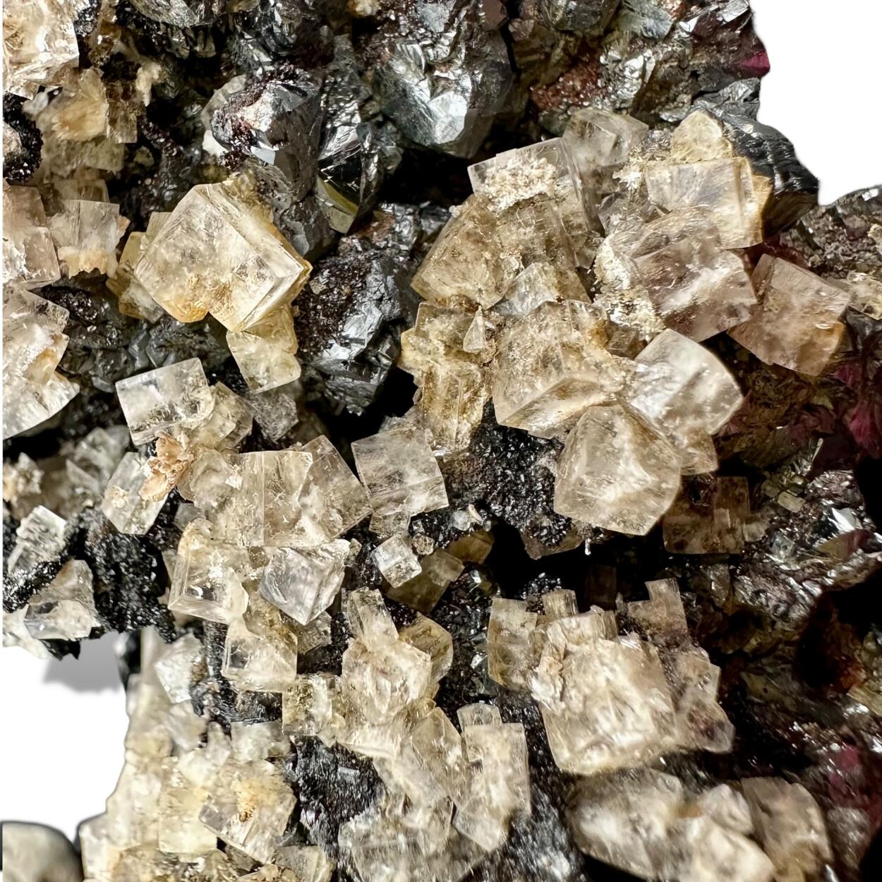 Fluorite Sphalerite On Quartz Psm Fluorite