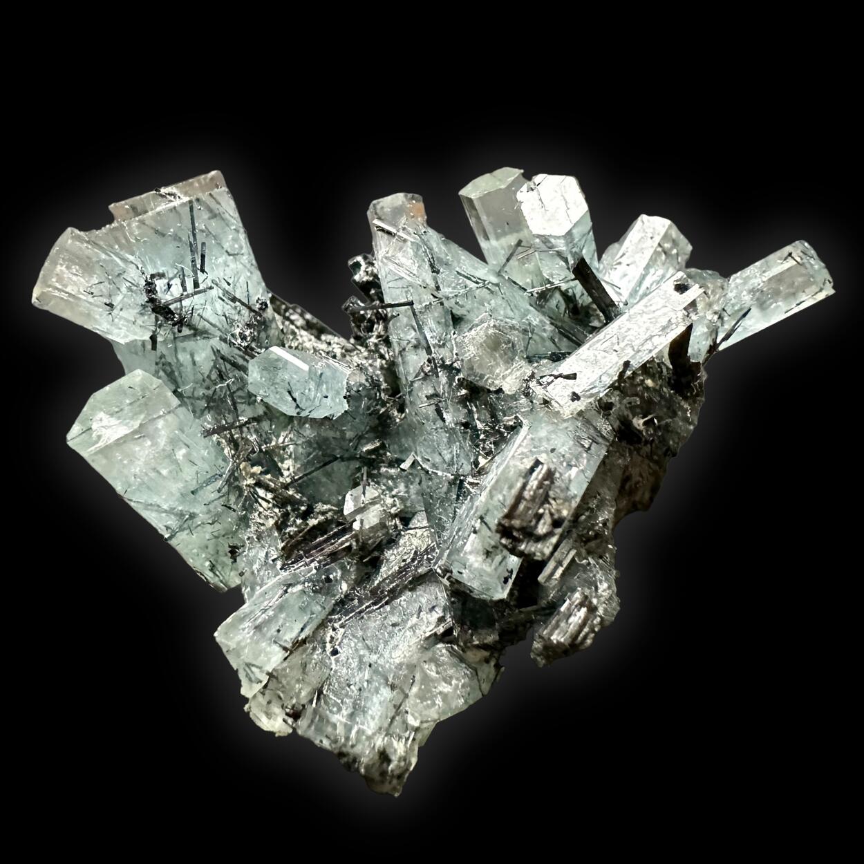 Aquamarine With Schorl