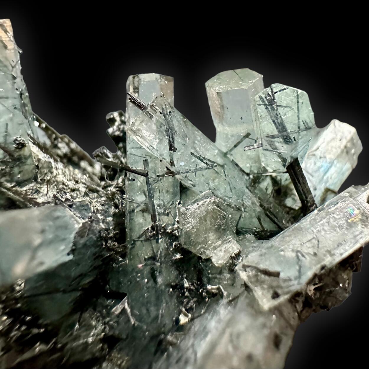 Aquamarine With Schorl