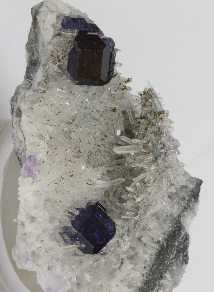 Fluorite On Quartz With Pyrite