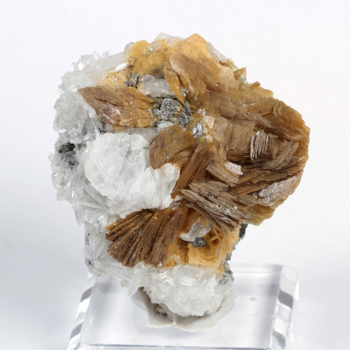 Roweite & Calcite On Andradite With Olshanskyite