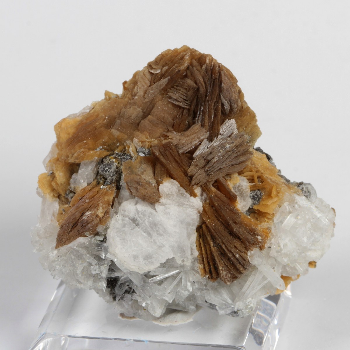 Roweite & Calcite On Andradite With Olshanskyite