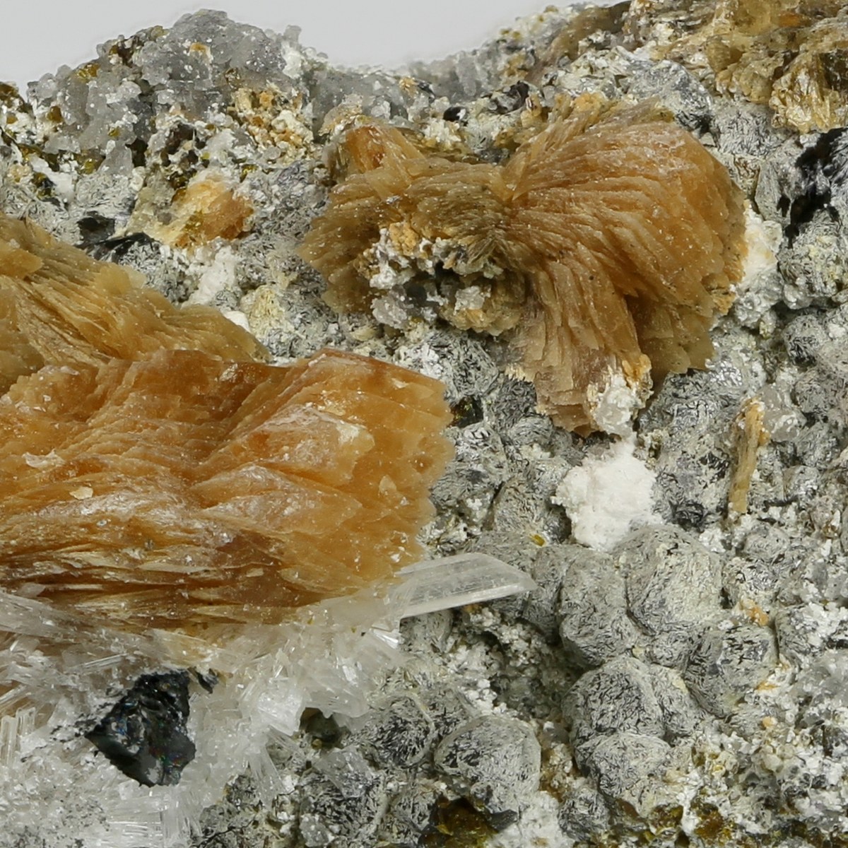 Roweite With Olshanskyite & Johnbaumite On Andradite