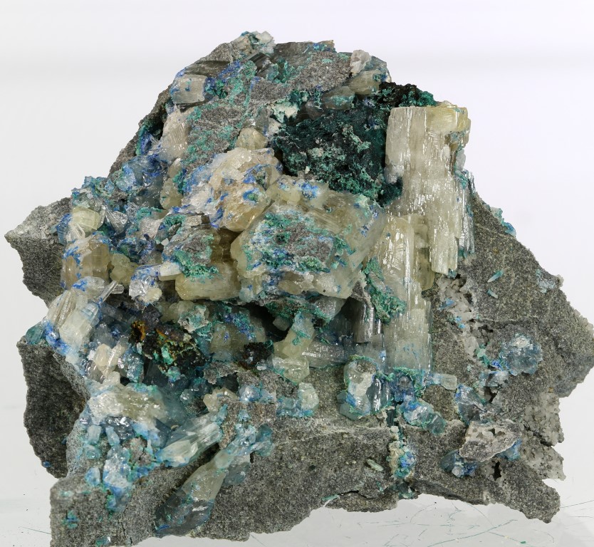 Cerussite With Malachite & Linarite