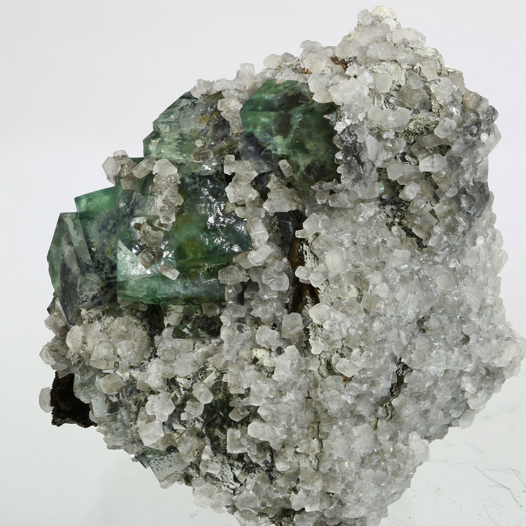 Calcite On Fluorite With Pyrrhotite