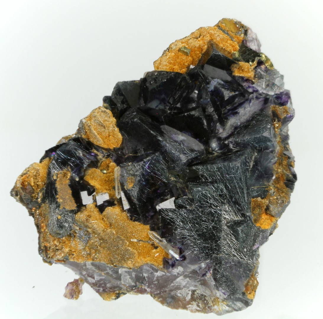 Boulangerite In Fluorite With Siderite