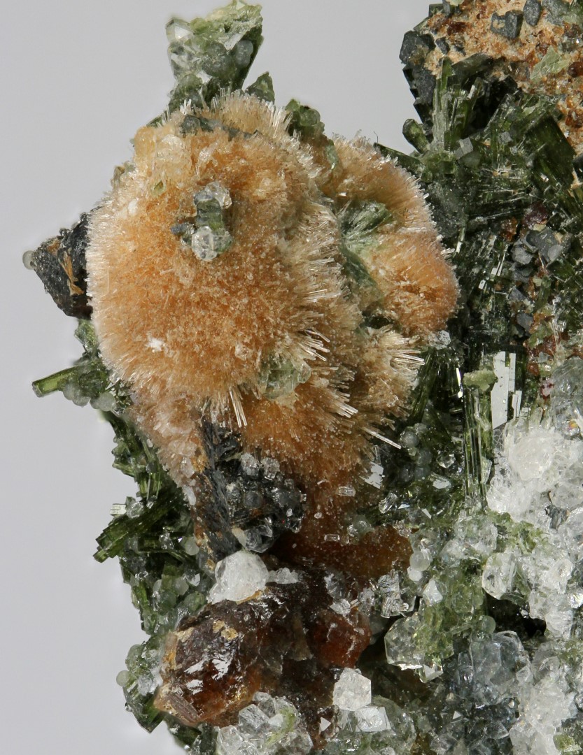 Bultfonteinite & Apophyllite On Diopside