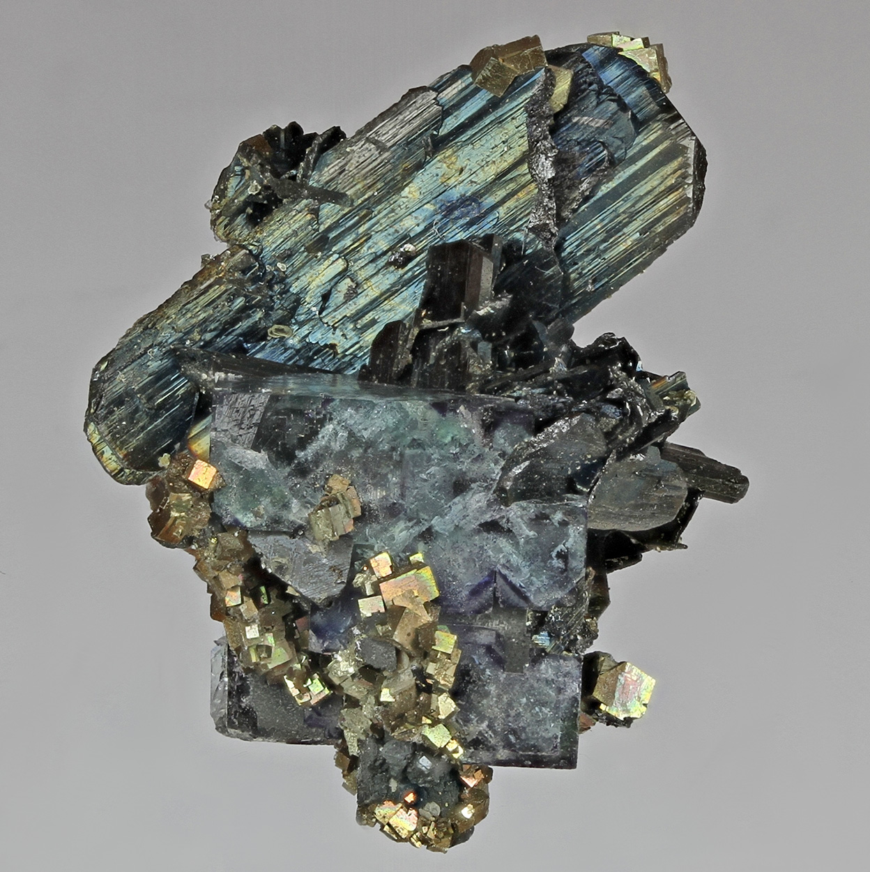 Ferberite Fluorite & Pyrite