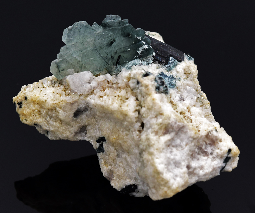 Albite With Actinolite Inclusions