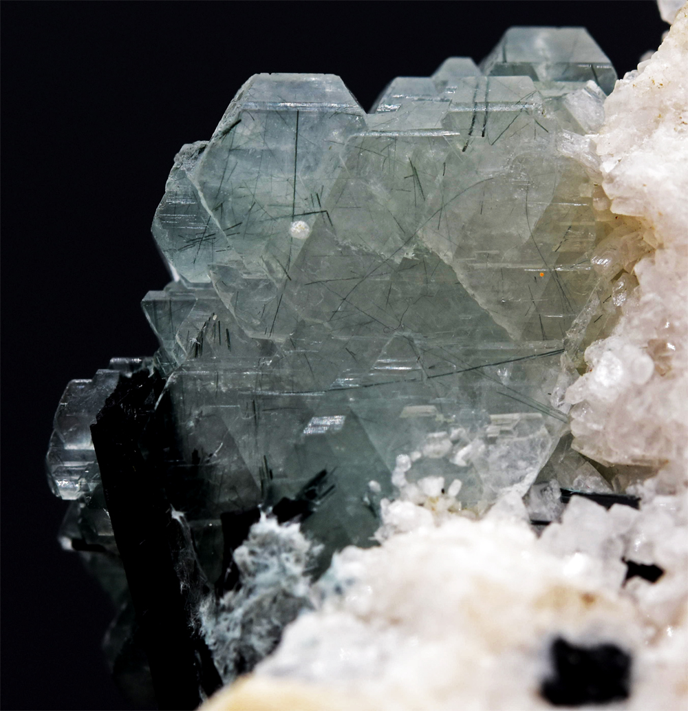 Albite With Actinolite Inclusions