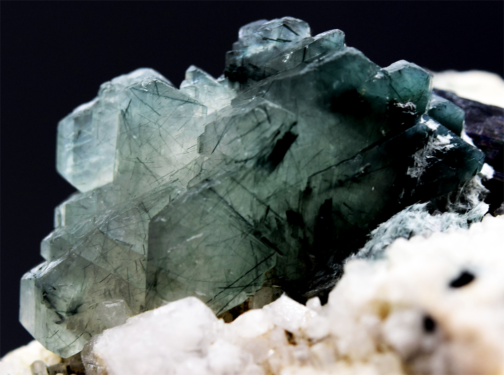 Albite With Actinolite Inclusions