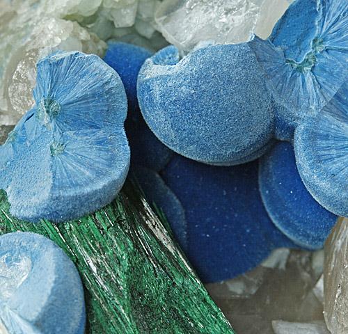 Shattuckite With Malachite On Quartz