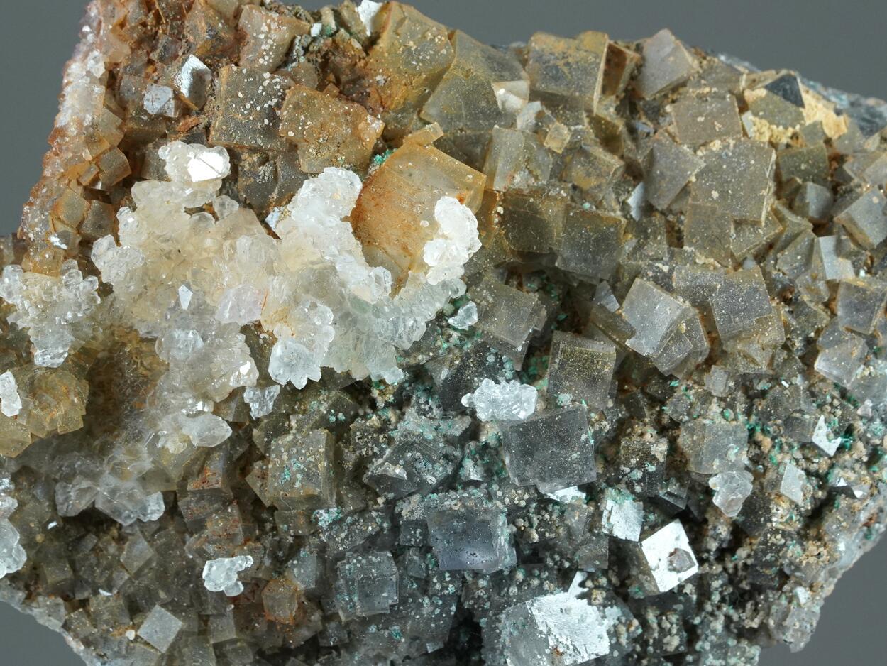 Fluorite Calcite & Malachite