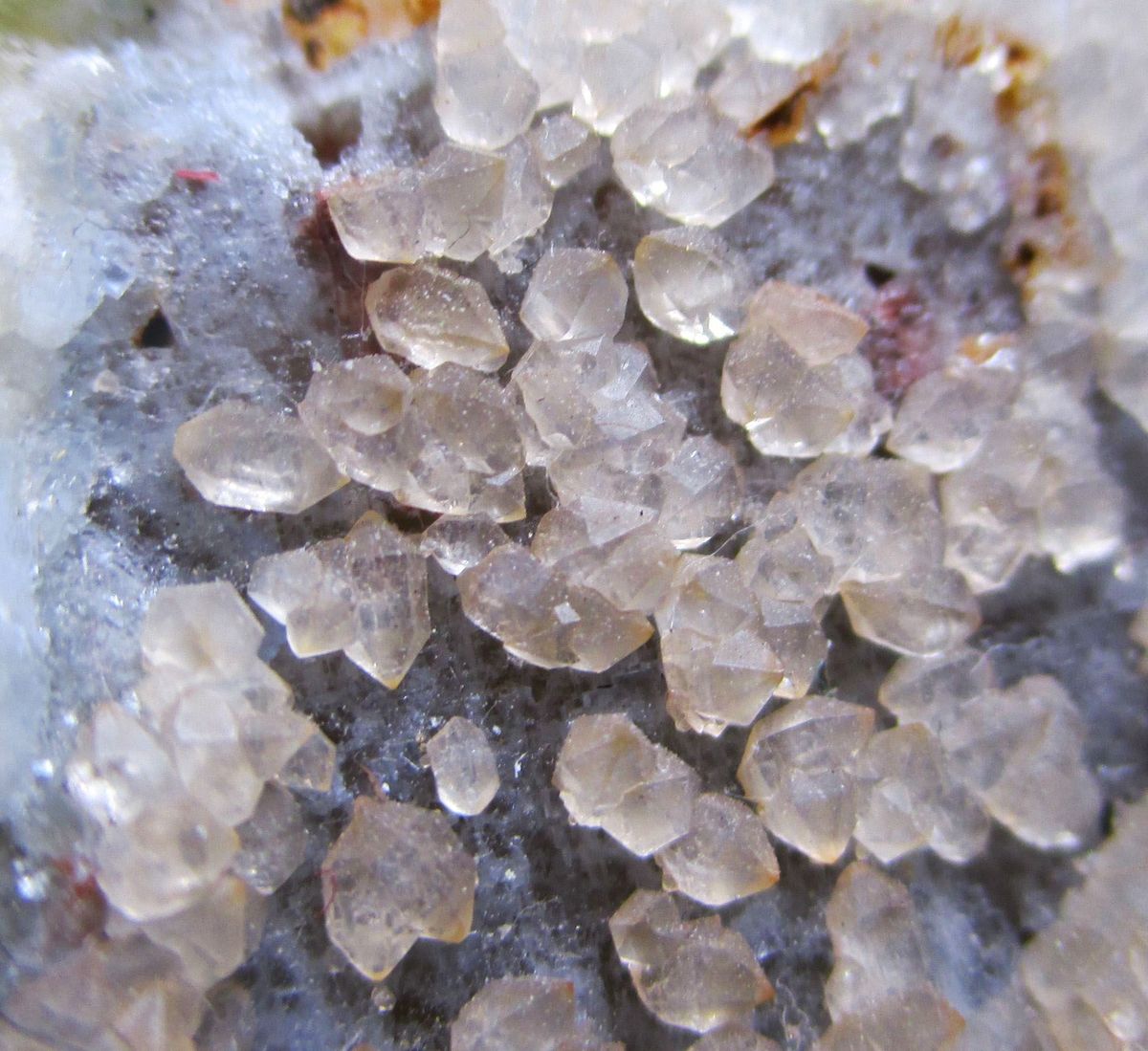 Quartz On Fluorite