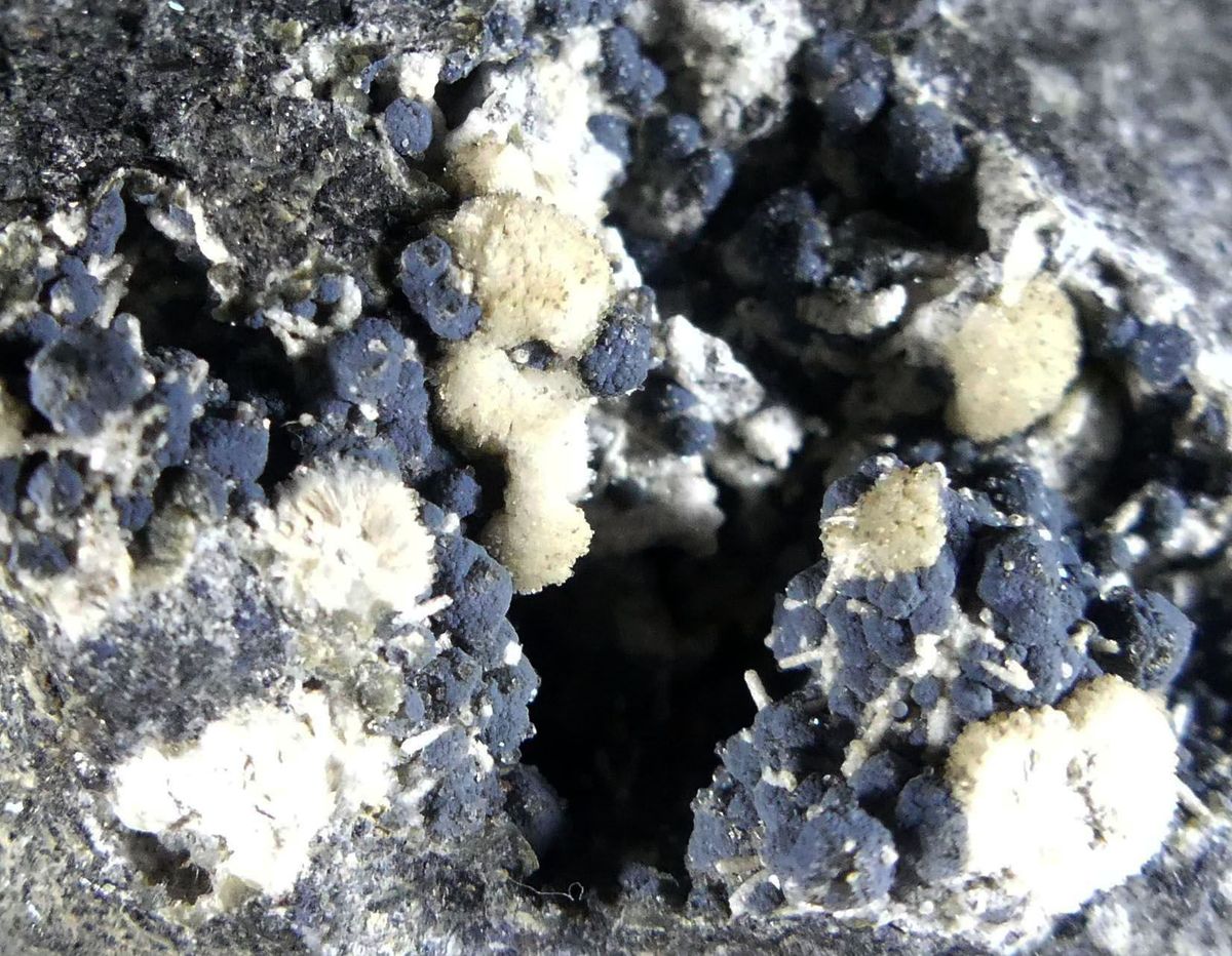 Saponite Psilomelane & Natrolite