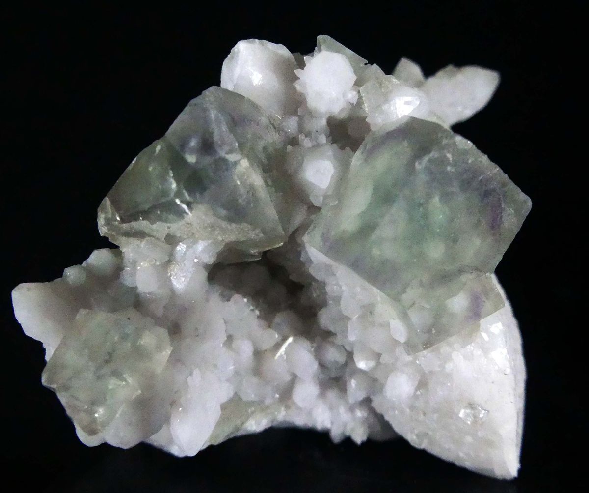 Fluorite On Milky Quartz