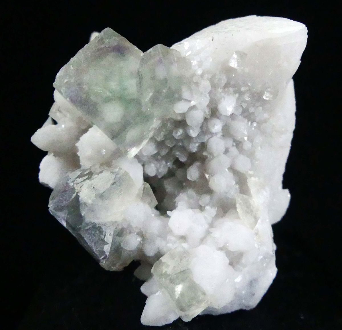 Fluorite On Milky Quartz