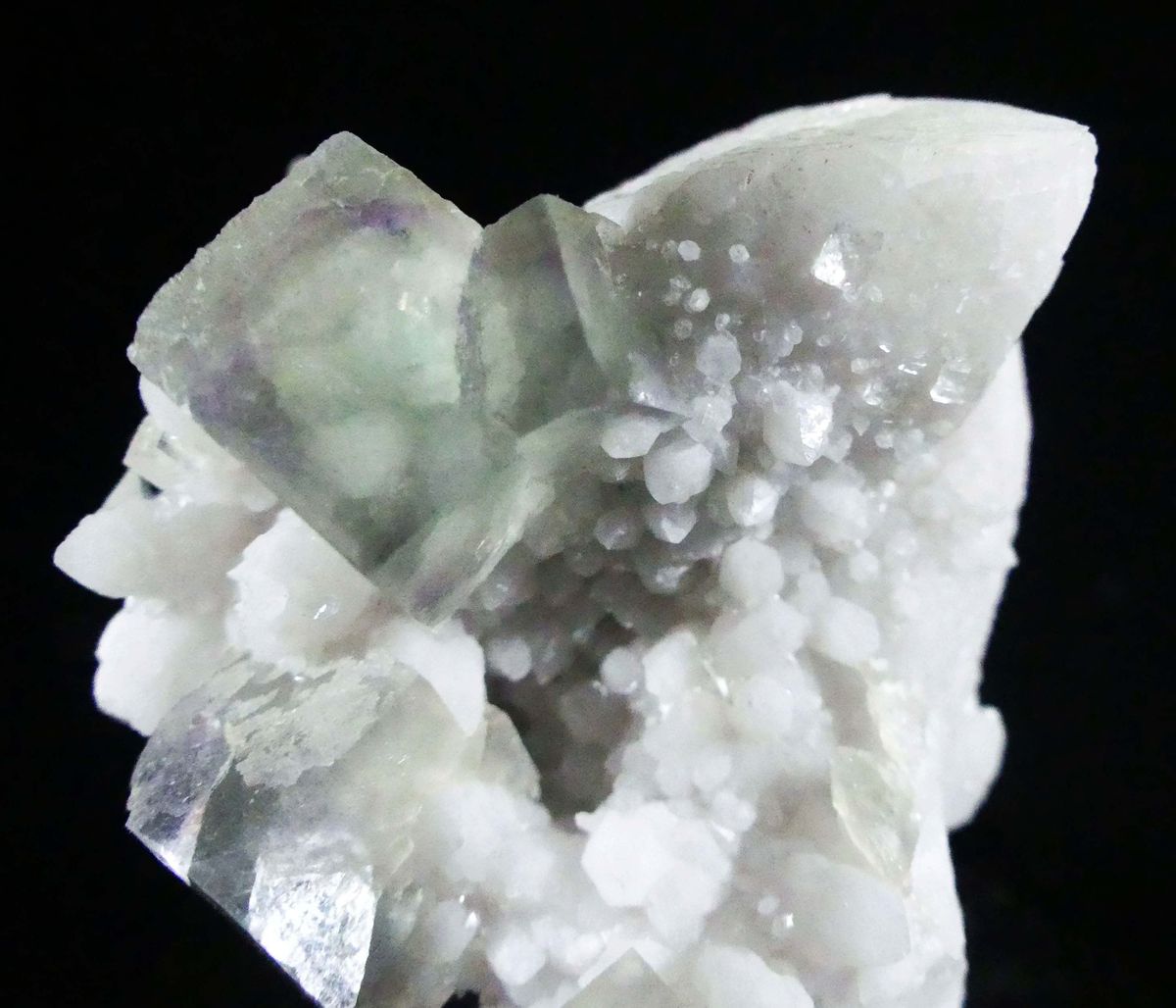 Fluorite On Milky Quartz