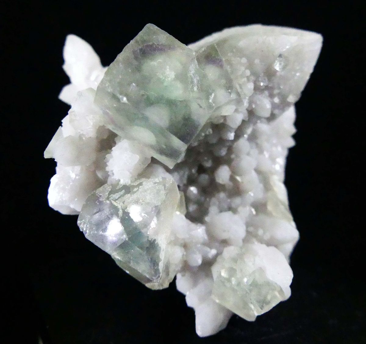 Fluorite On Milky Quartz