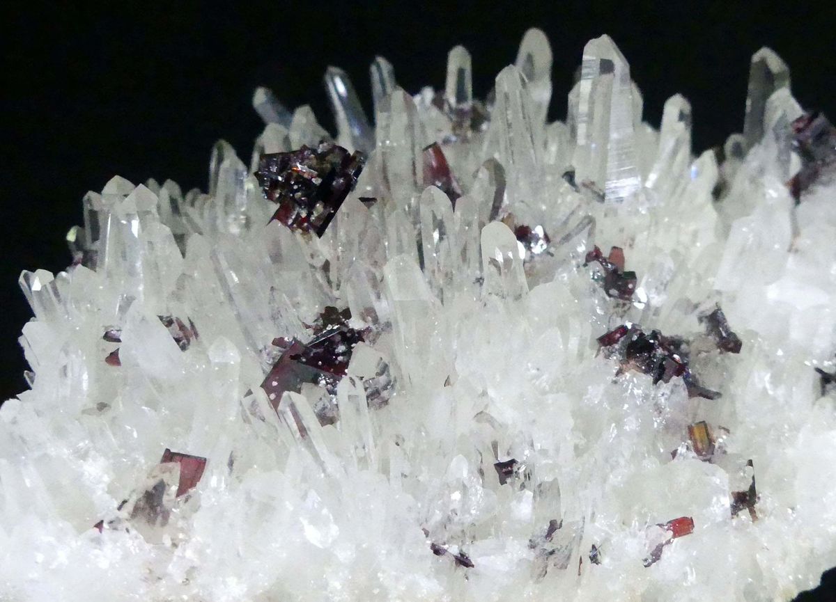 Hübnerite On Rock Crystal