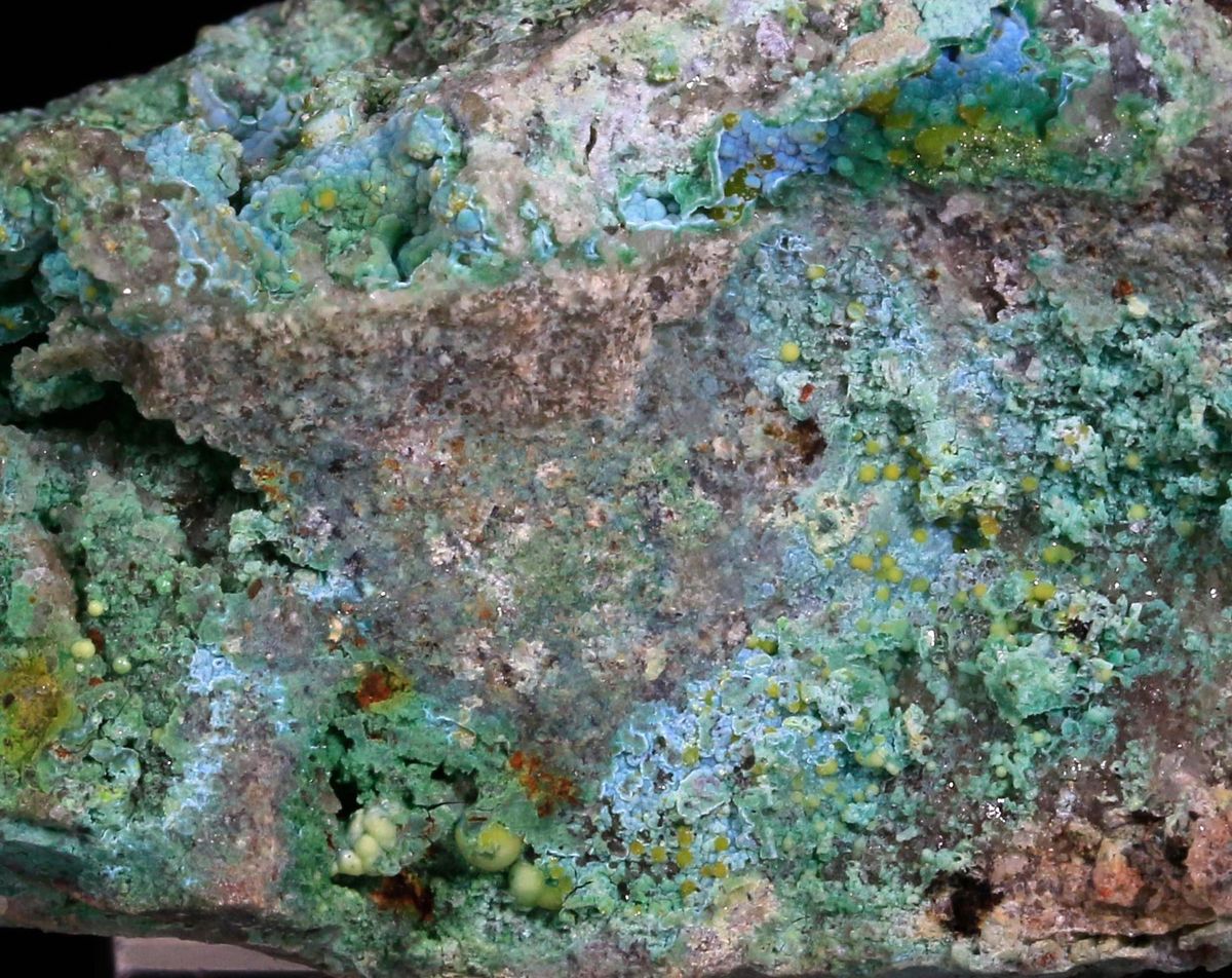 Eulytine Beyerite & Namibite On Chrysocolla