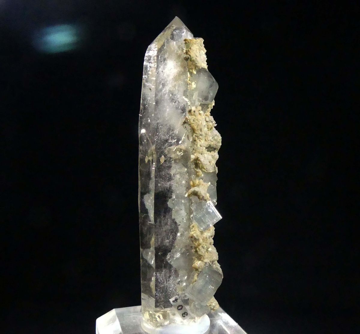 Fluorapatite On Rock Crystal