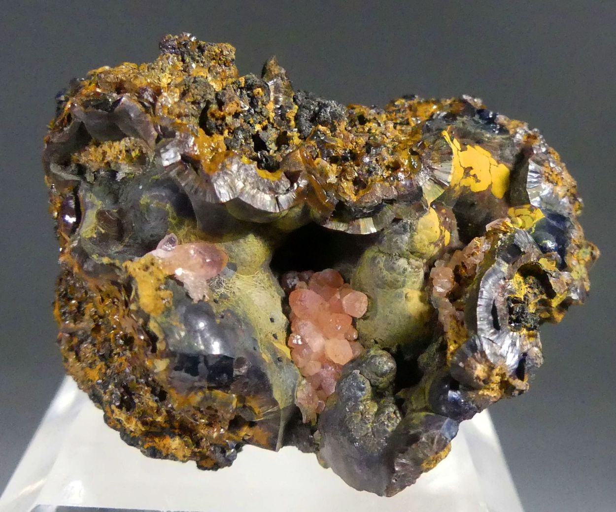 Rhodochrosite On Goethite