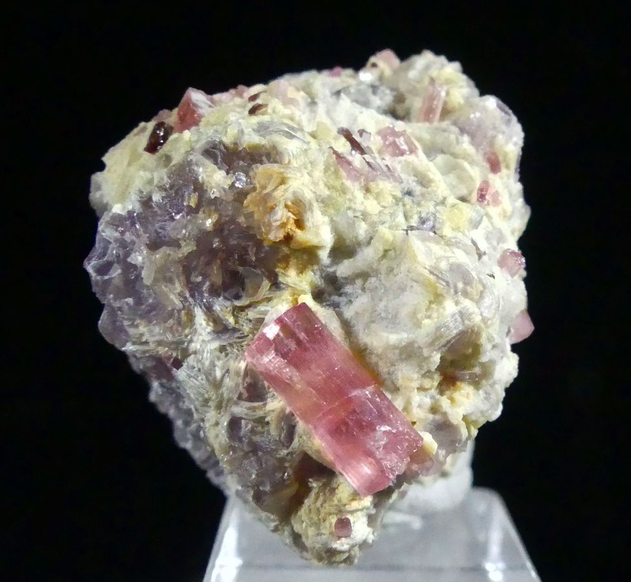 Rubellite On Lepidolite