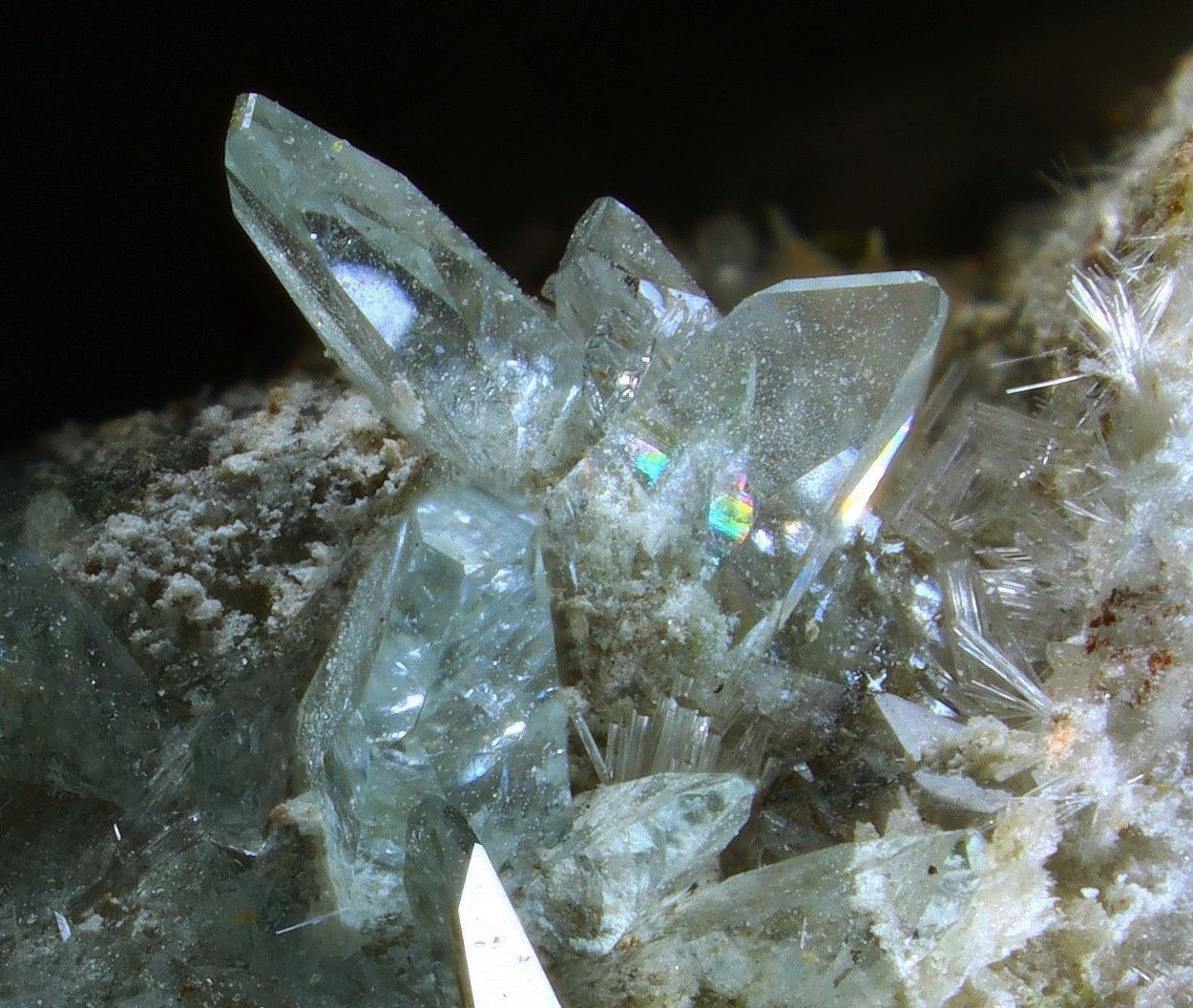 Phosphophyllite With Schoonerite & Columbite-(Fe)