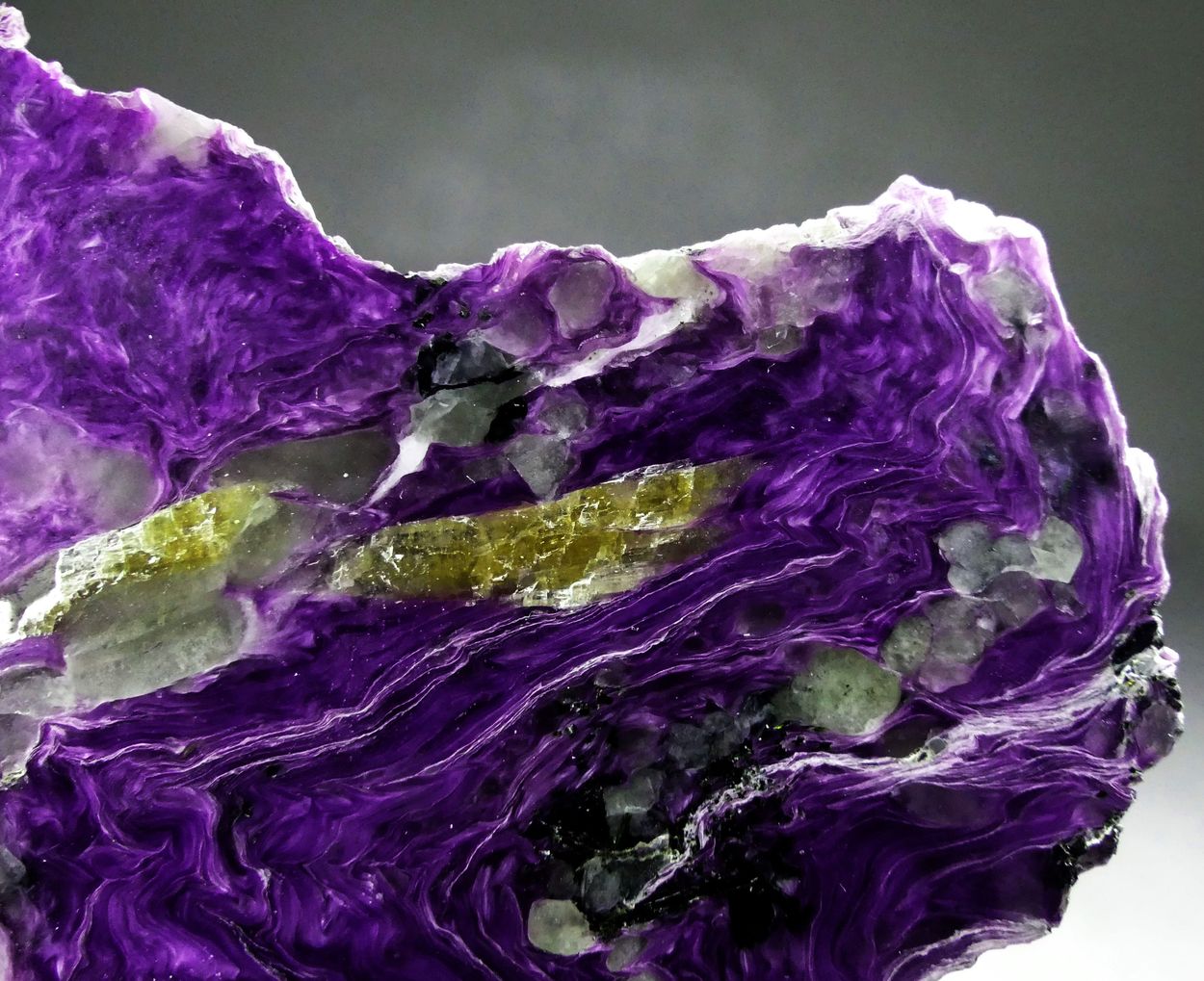 Charoite With Tinaksite Fedorite & Aegirine