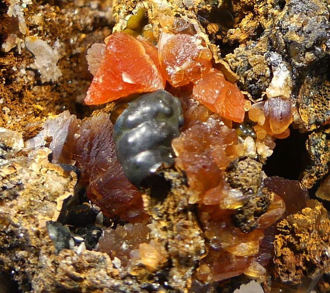 Rhodochrosite With Malachite Psm Native Copper