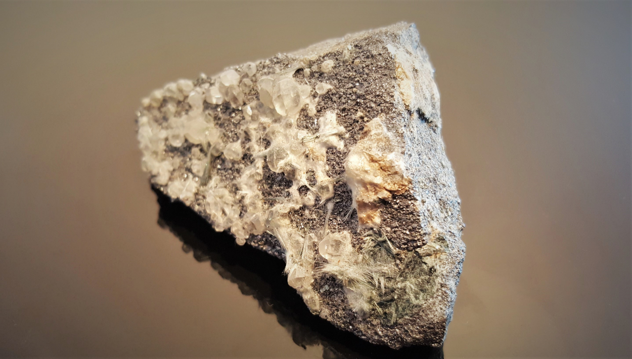 Calcite & Asbestos On Magnetite