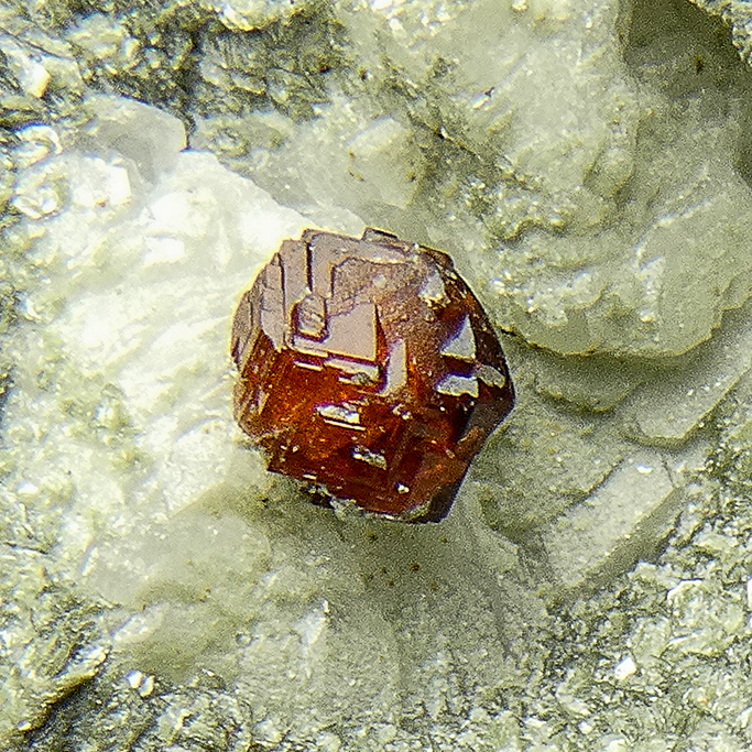 Garnet With Mica On Albite