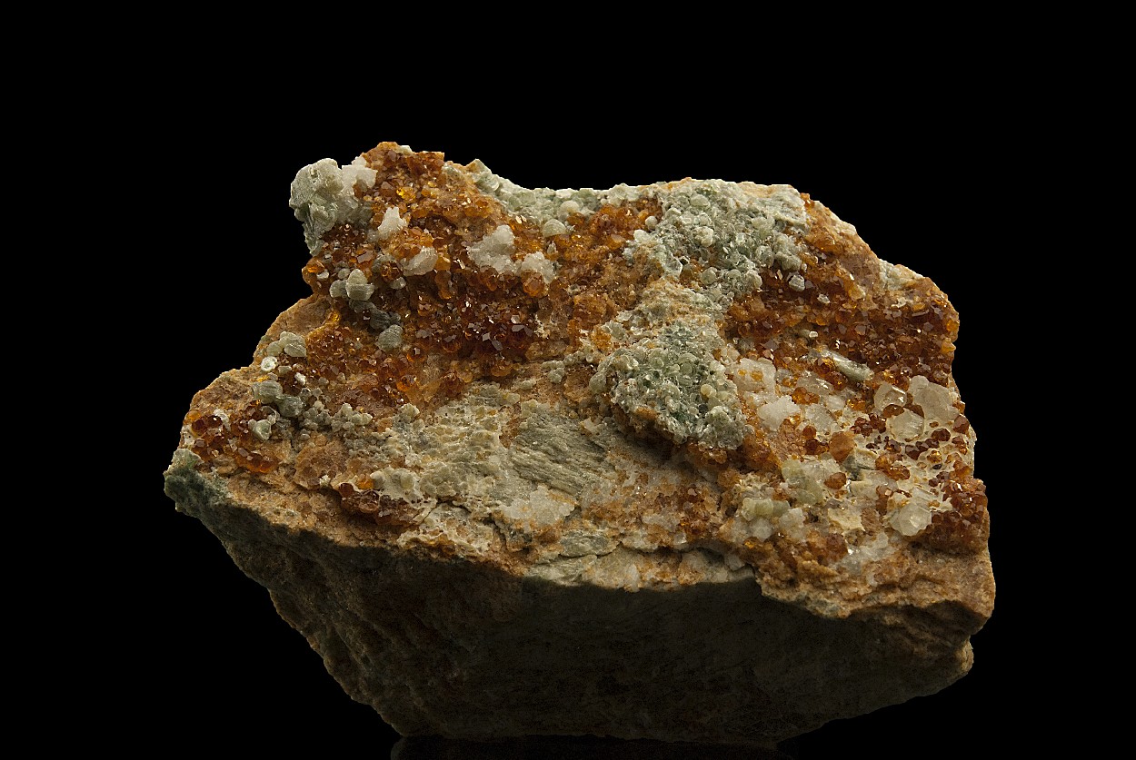 Grossular Var Hessonite With Diopside