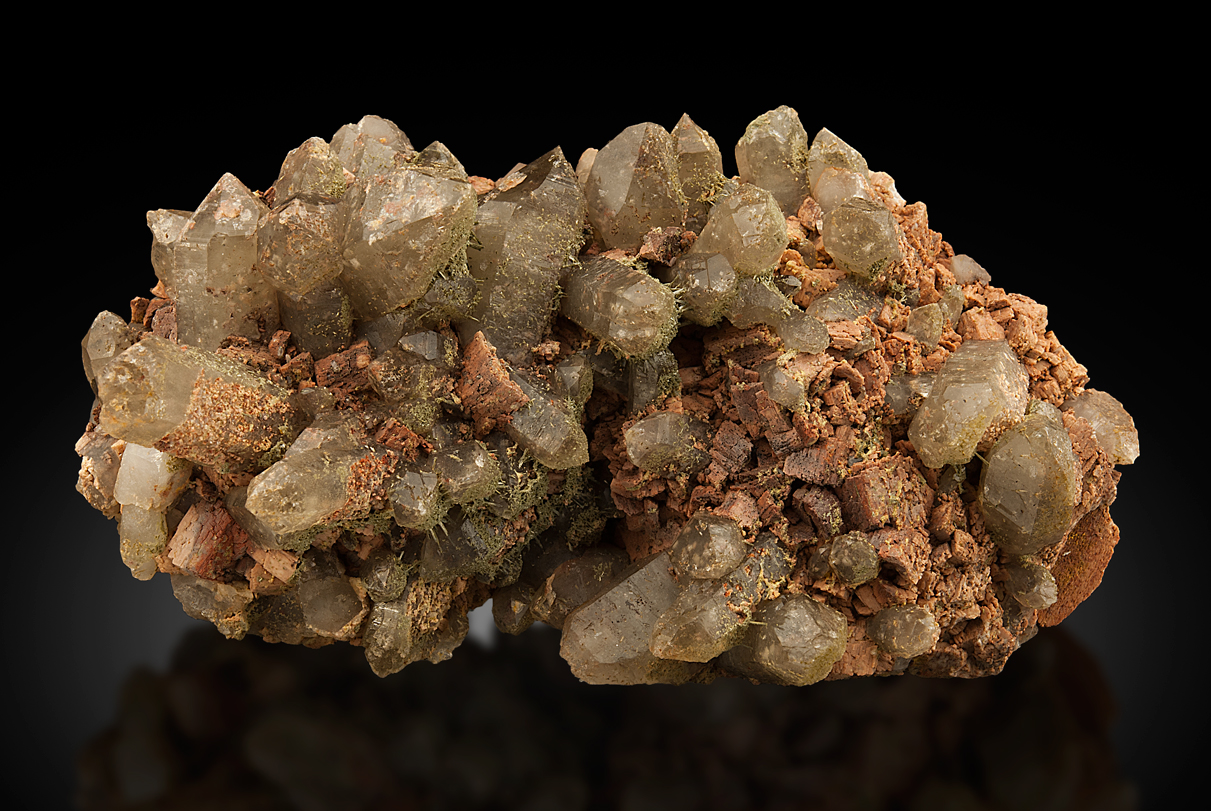 Smoky Quartz & Microcline With Epidote