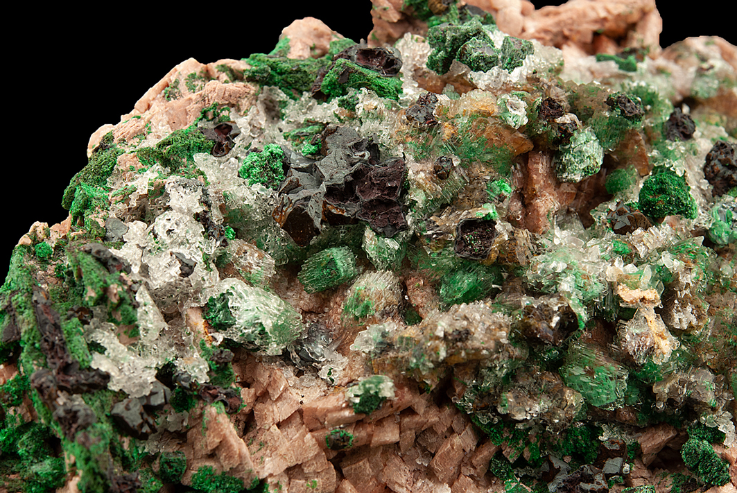 Malachite With Chalcopyrite & Gypsum