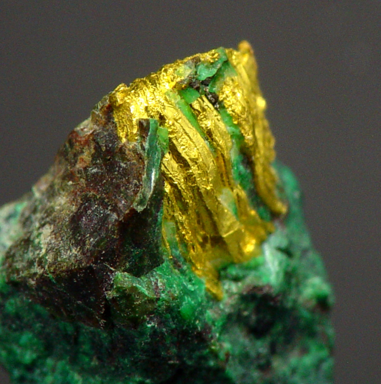 Gold On Malachite