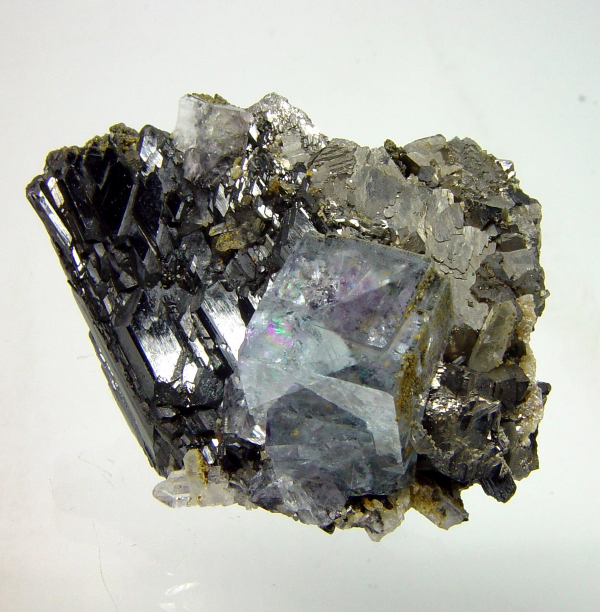 Fluorite On Ferberite