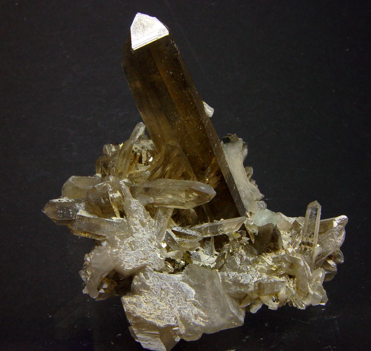 Bertrandite On Smoky Quartz