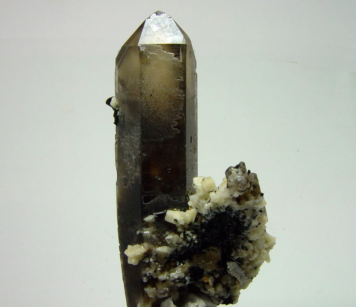 Smoky Quartz On Feldspar