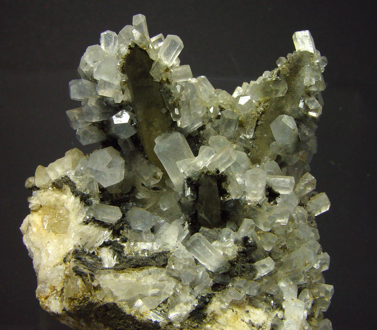 Calcite On Rock Crystal