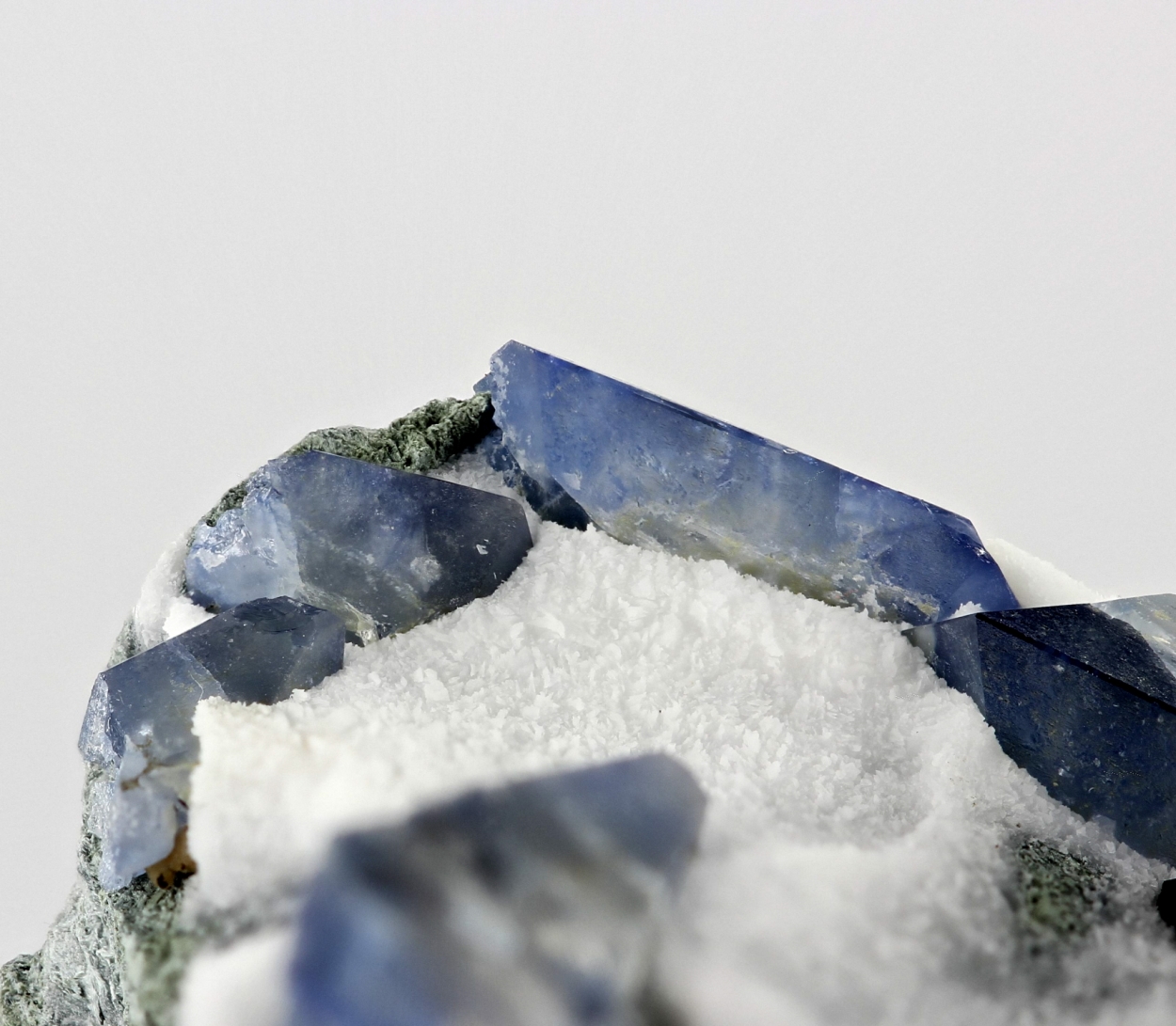 Benitoite With Neptunite & Joaquinite-(Ce)