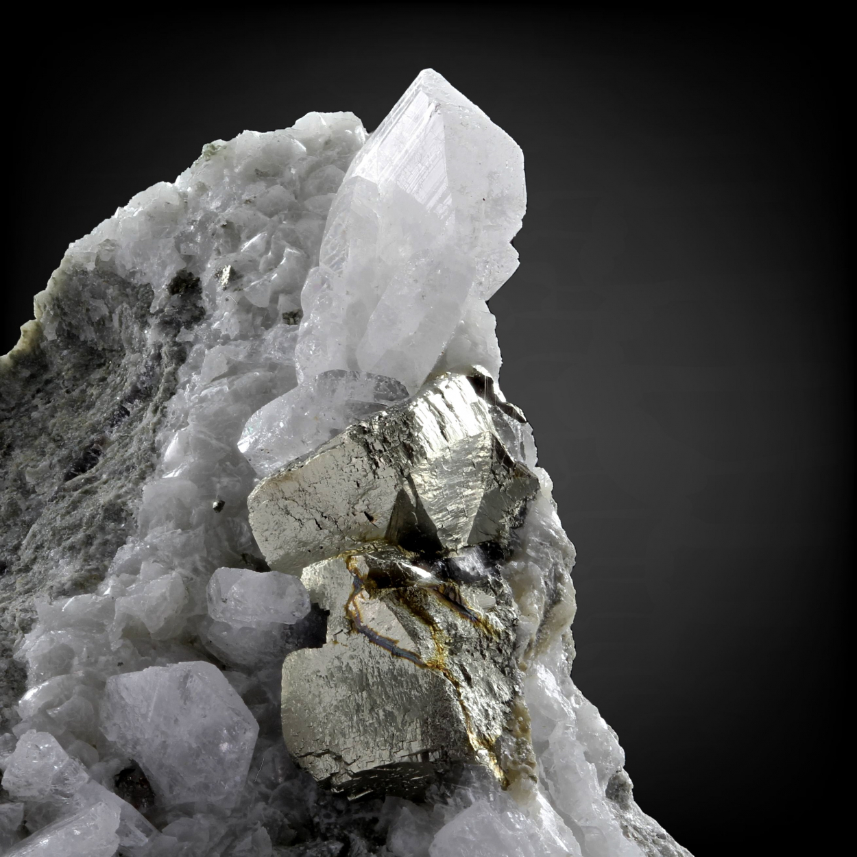 Pyrite On Albite