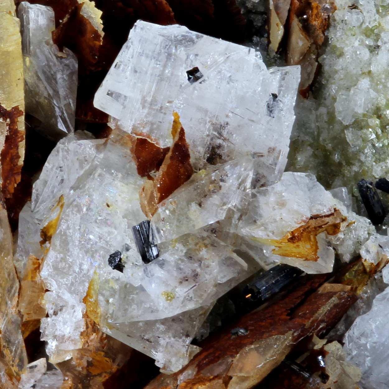 Rutile With Adularia & Siderite