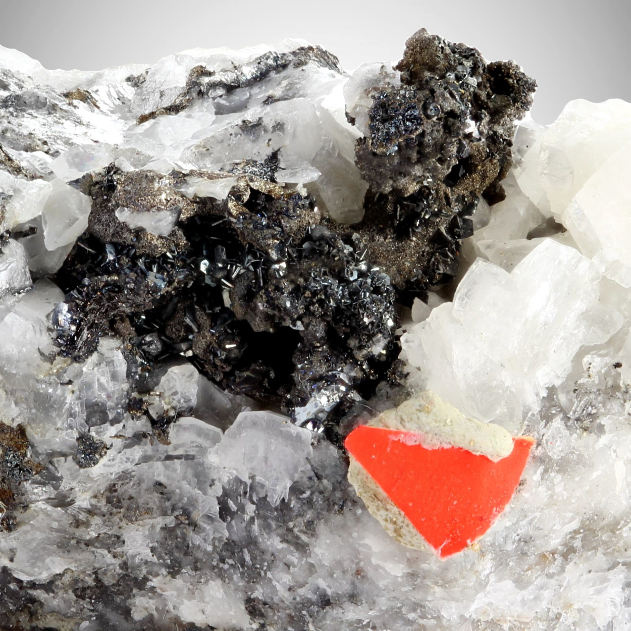 Native Silver With Pyrargyrite & Pyrrhotite