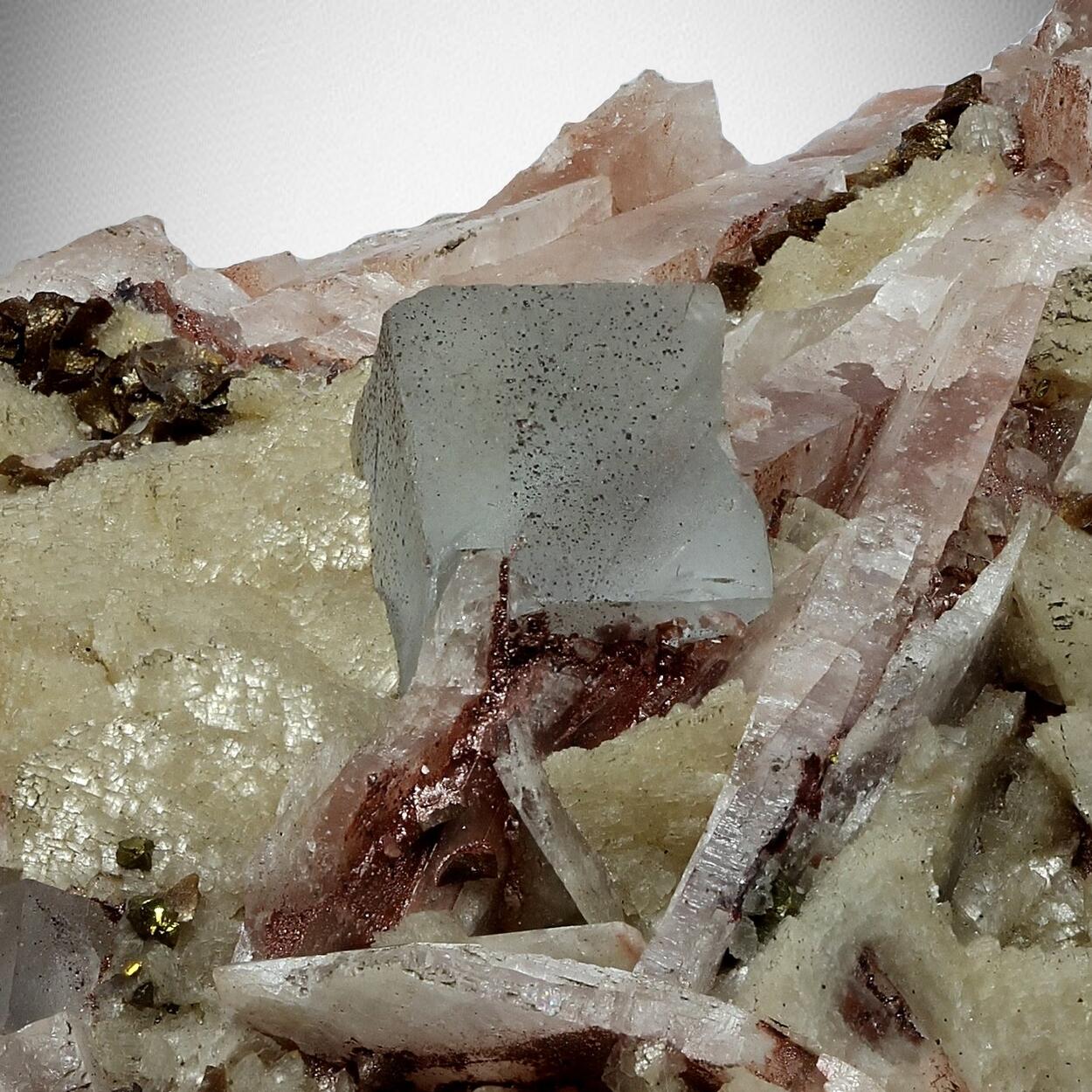 Fluorite With Calcite & Baryte