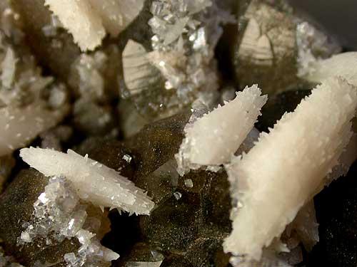 Calcite On Smoky Quartz