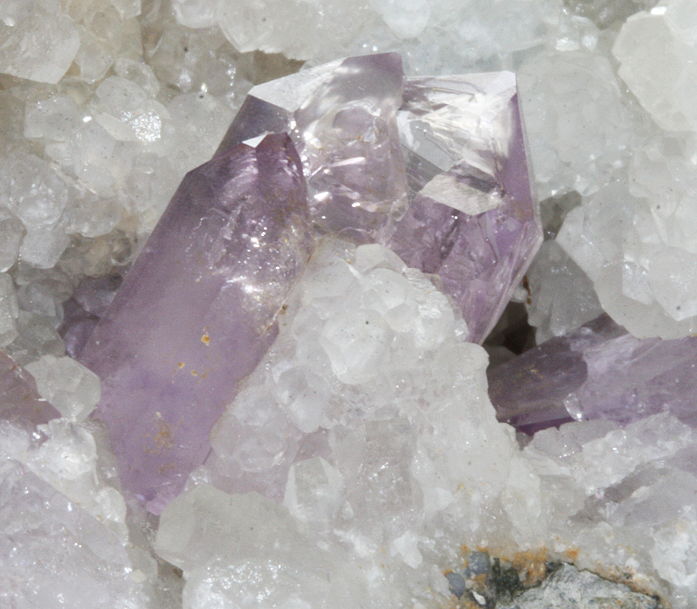 Amethyst On Calcite